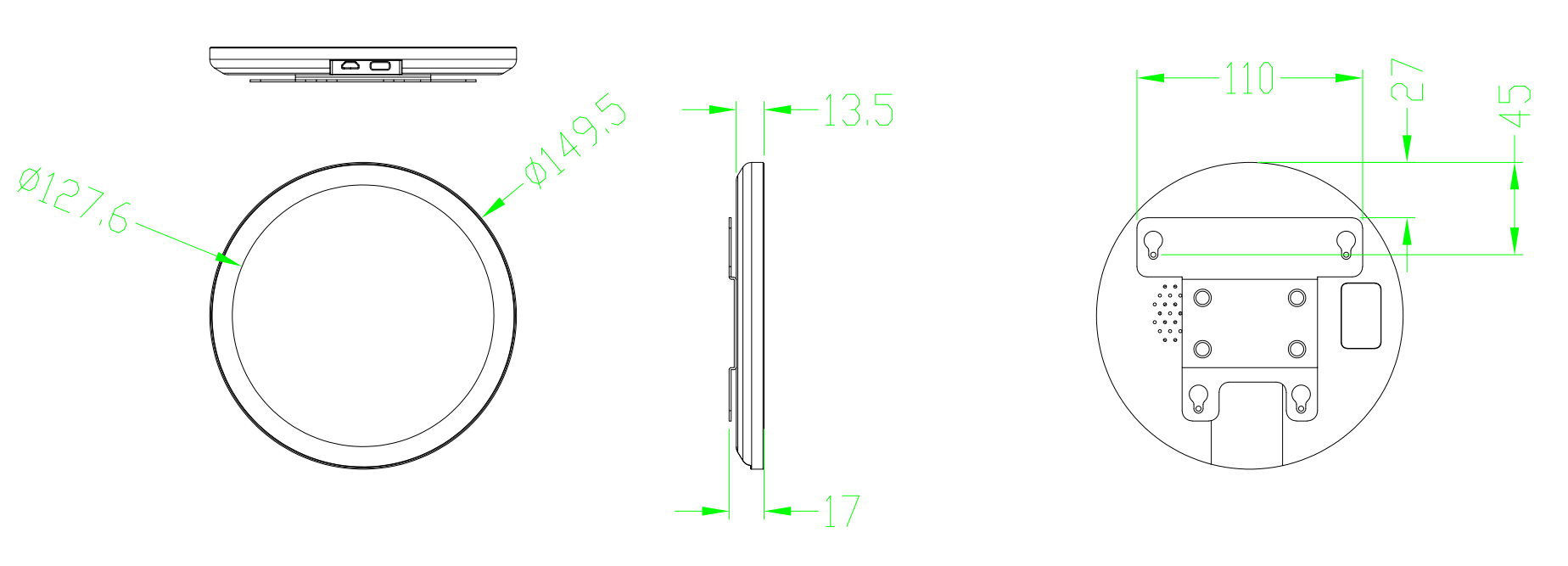 4 Inch Round LCD Panel IPS 720*720 Mipi Interface 4 Inch LCD Round Screen Display Module