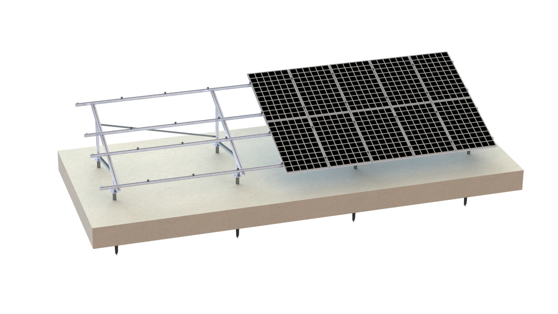 Buy cheap Concrete Ground Aluminium Solar Mounting Structure 88m/S PV Systems product