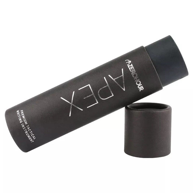 Black Kraft Paper Tube Packaging Recyclable Cardboard Cosmetic Food Container