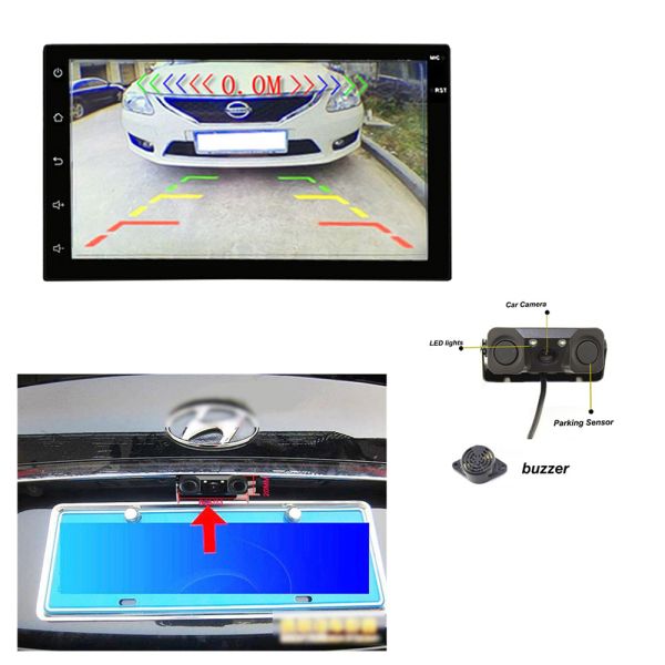Radar Sensor BiBi Alarm NTSC Car Rear Mirror Camera 1W