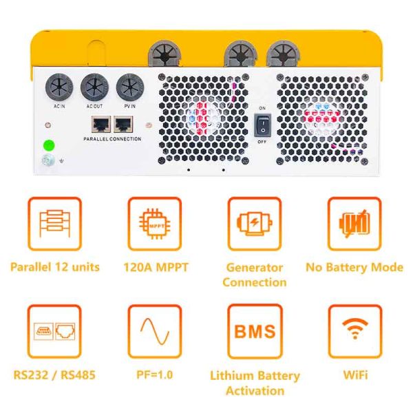 Wholesale 6.2KW Solar Hybrid Inverter , On Grid Off Grid 48V Hybrid Solar Inverter
