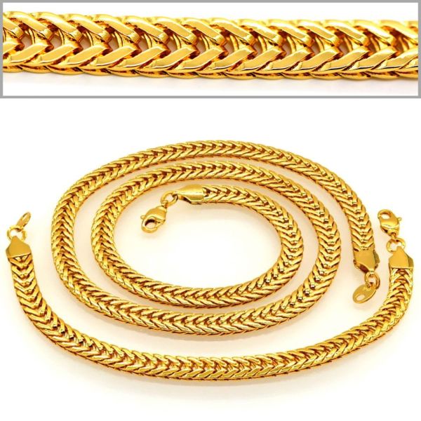 Korean Fishbone chain New Trendy Suitable for men and women Jewelry 18K Real Gold Plated