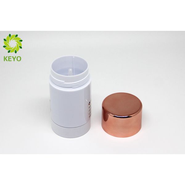 75g White AS Plastic Bottles Round Shape For Antiperspirant / Deodorant Stick