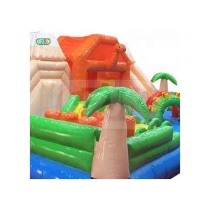 Volcanic Dinosaur Jungle Inflatable Bounce House Combo CE Certification