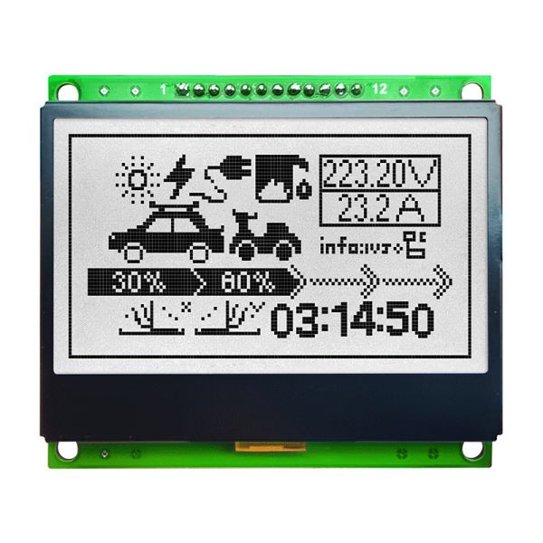 128X64 COB Graphic LCD Module FSTN Display With Negative Voltage