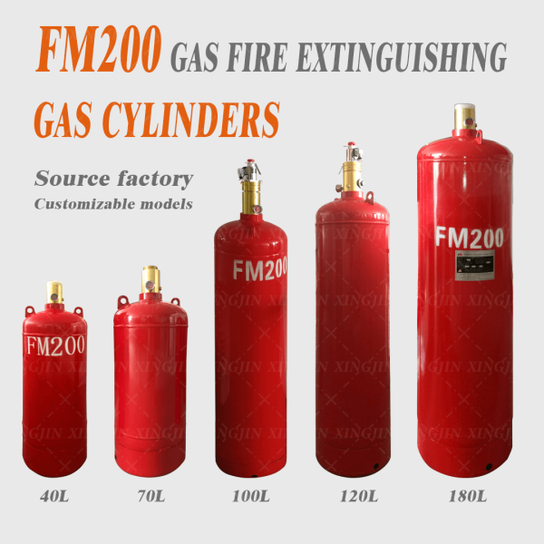 High Capacity FM200 Gas Cylinder with Epoxy Coating for Fire Suppression (40-180L)