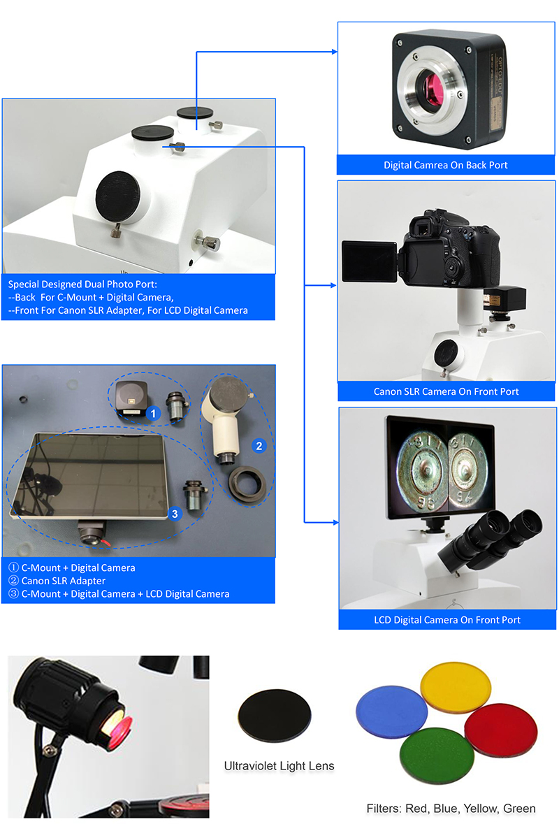 Forensic Comparison Microscope with 2x~240x Magnification LED Illumination and CE Certification for Laboratory Research