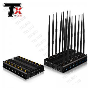 Buy cheap 14 Channel Desktop Wireless Signal Jammer For Cell Phone 2 3 4 5G VHF UHF Lojack GPS WiFi product