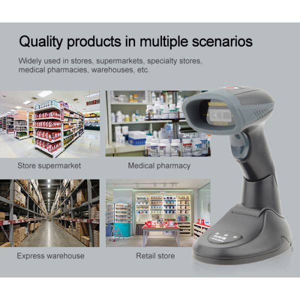 Handheld Scanners with Docking and Usb Cable Wireless Barcode Scanner for Pos Machine