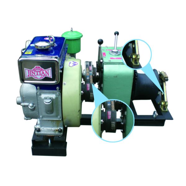 3 Ton Variable Speed Pulling Capstan Cable Winch With Diesel Engine