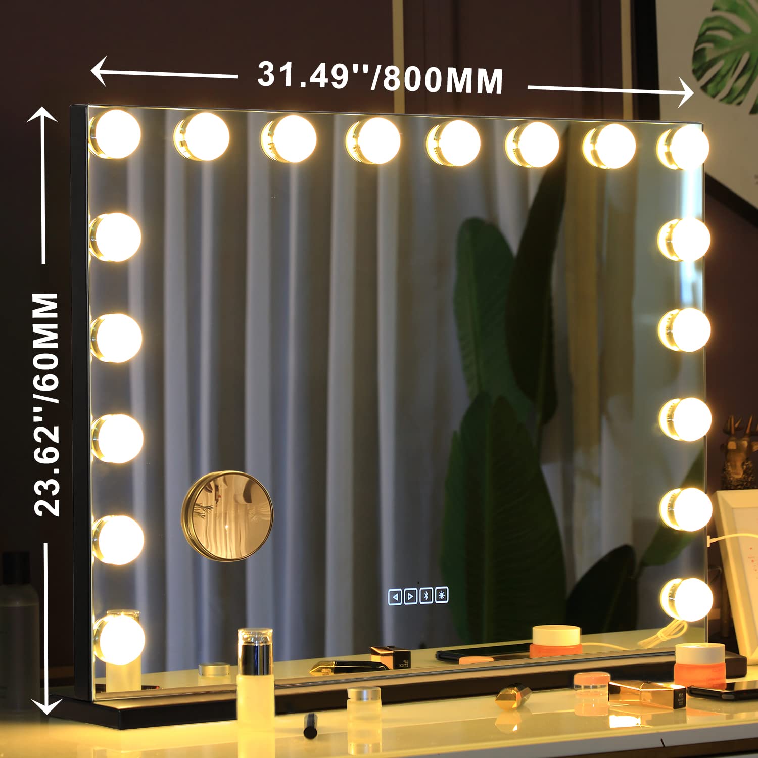 Rectangle Vanity Touch Screen Mirror Smart Vanity Makeup Mirror Customized
