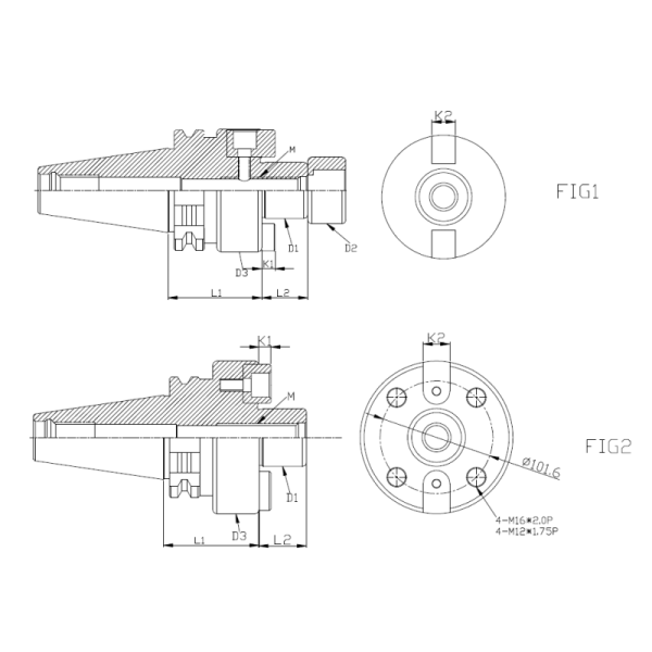 0.003mm Runout Metal Cutting Tools High Rigidity Face Milling Chuck 20 Crnimo Material