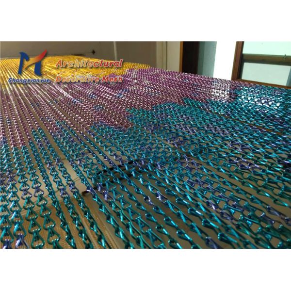 Anodised Aluminum Chain Link Curtain Colour Decorative Curved Dividers