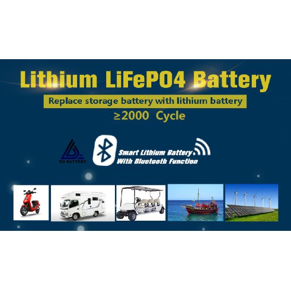Rechargeable Sealed LiFePO4 12.8V 50AH BMS Lithium Marine Batteries For Control System