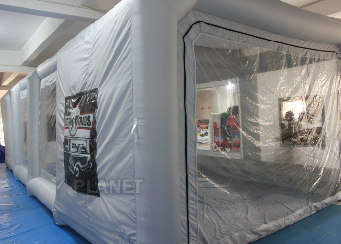 Customized Inflatable Spray Booth , Inflatable Car Garage Tent Sliver Color