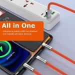 Super Fast Charging 120w 6A Liquid Silicone 3 in 1 Multi Connectors Micro Type C