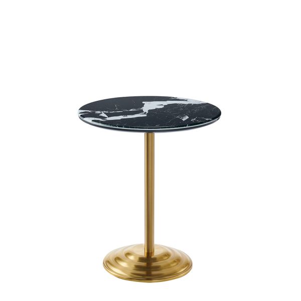 Modern Style Marble and brass Table Antiqued brass color round end table