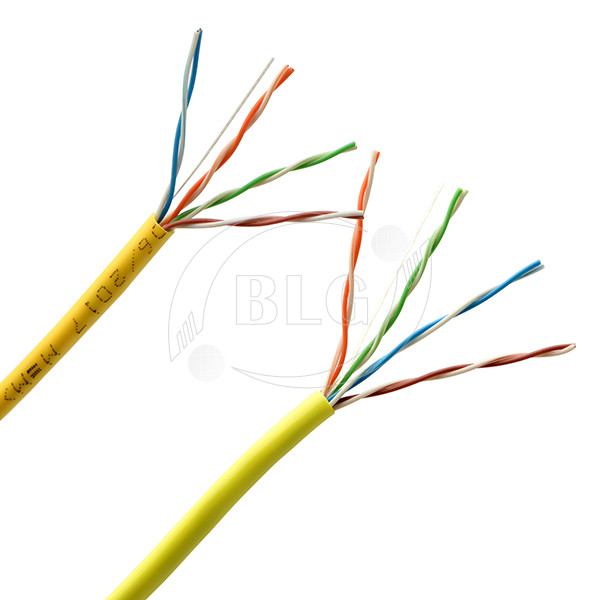 Long White Cat5e Ethernet Cable / Solid 4 Pairs Copper Internet Cable Wire