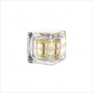 China Luxury PMMA Plastic Lotion Jars With Lid Square Cream Jar Double Layer 15g 30g 50g on sale