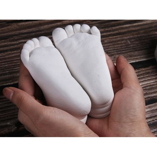 Brown Baby Family Hand And Feet Casting Kit Photo Frame For Infant Keepsake