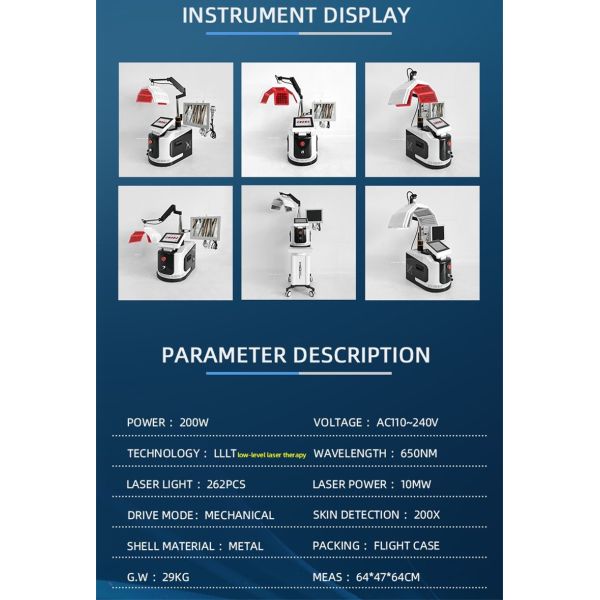 Scalp Care PDT LED Light Therapy Machine , Laser Hair Growth Machine With Analyzer