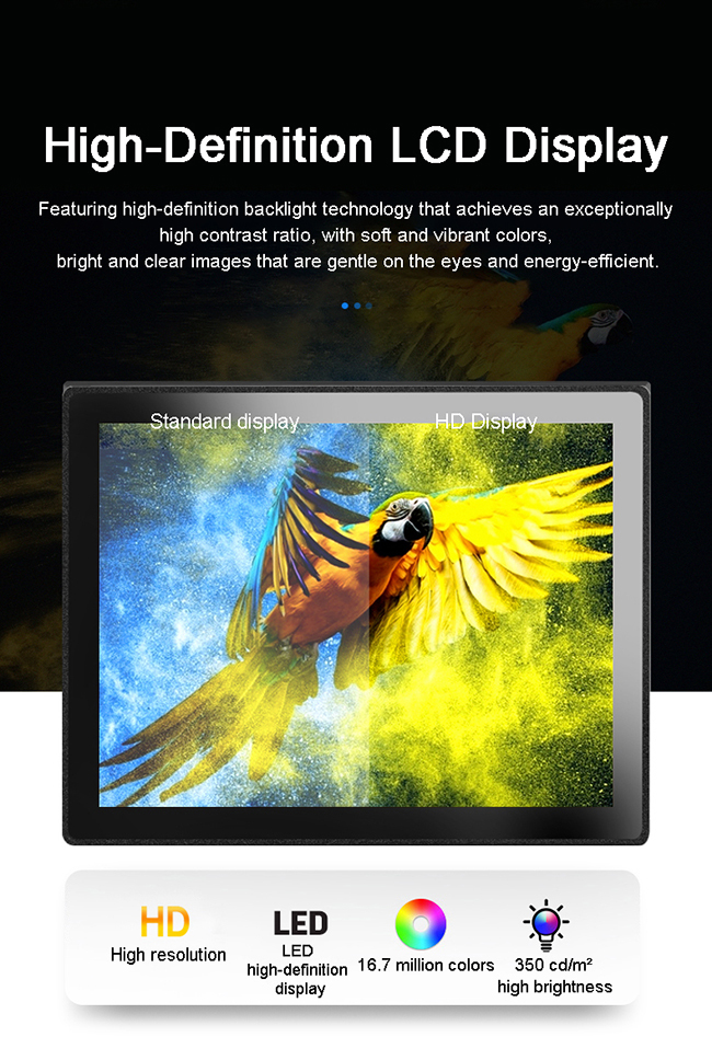 27 inch Outdoor Terminal Embedded High-brightness Screen1000nits TFT LCD Monitor Waterproof IP67 Explosion Proof for Marine Open Frame