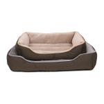Soft Memory Foam Bolster Dog Bed Heavy Suede / Berber Fleece 3 Sizes 2 Colors