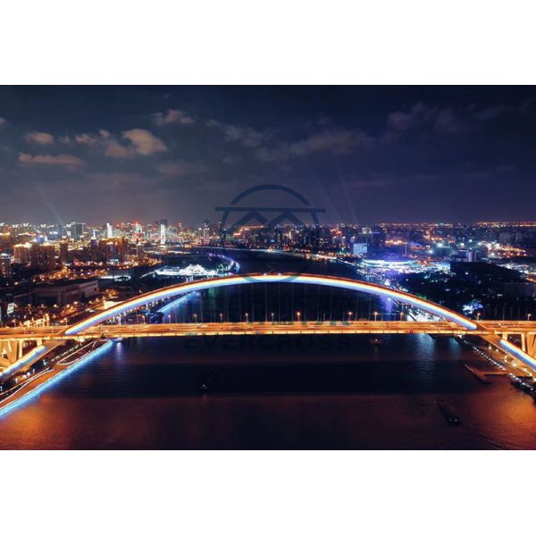 High Strength Prefab Steel Bridge Large Span Portable Railway Steel Bridge