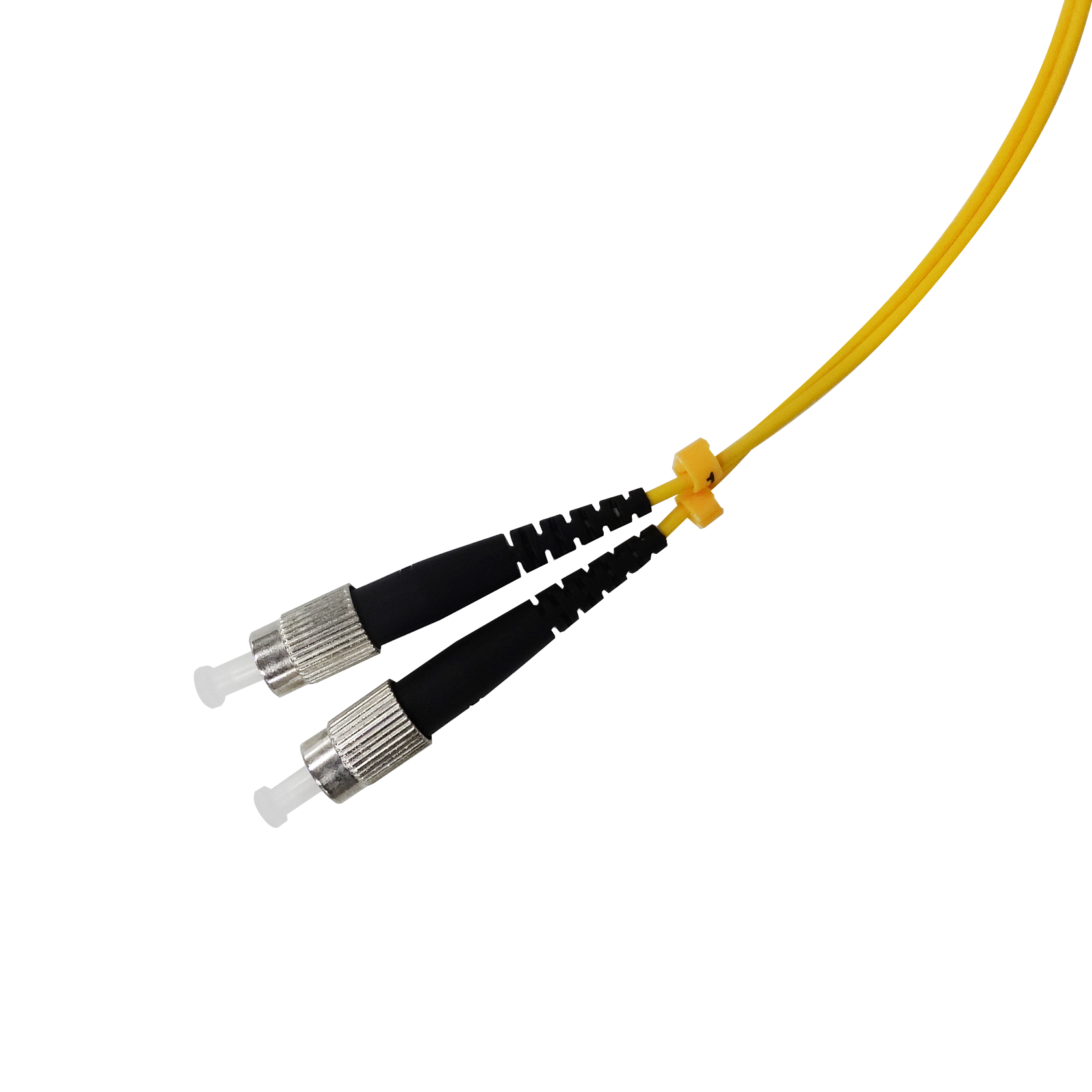 Yellow FC UPC To LC UPC Fiber Optic Patch Cord 2.0mm Single Mode Duplex