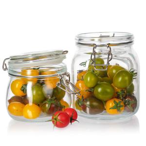Buy cheap 1000ml Food Glass Storage Canisters Airtight Glass Storage Containers With Clip Lid product