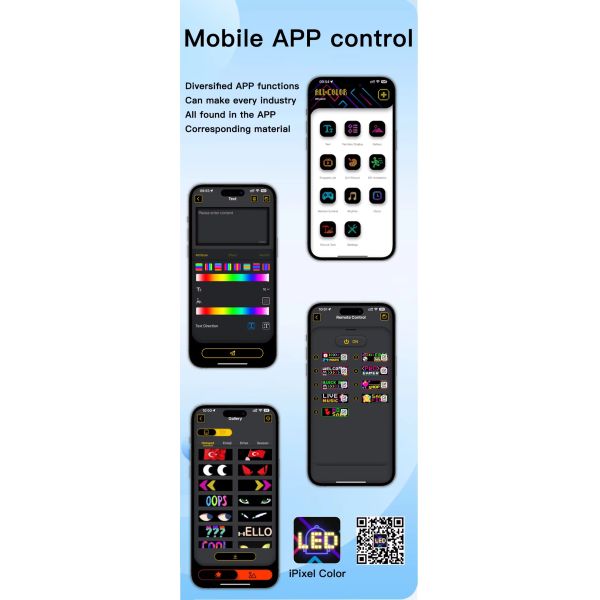 32*64 Car Truack Led Matrix Pixel Panel Diy RGB App+Remote Control Programmable Devil Eye Indicator Light