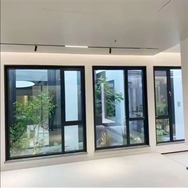 Double Glazed Aluminum Tilt-Turn Casement Windows For Hanging Curtain In Bedroom