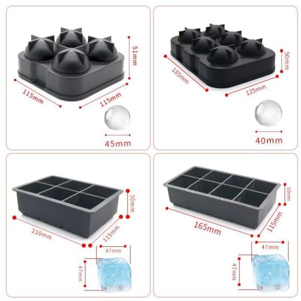 Custom Silicone Ice Balls Spherical Ice Box Pantone Color