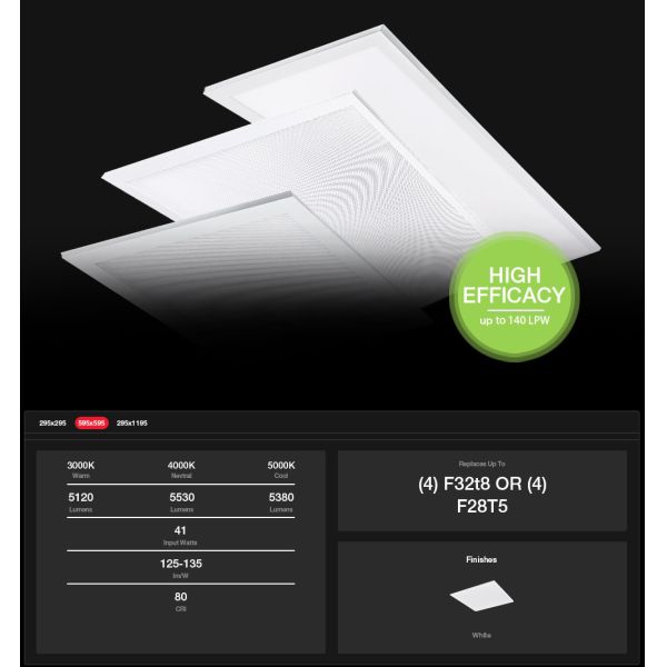 ROHS 600X600MM Flat Panel LED Lights SMD Recessed Surface Mounted