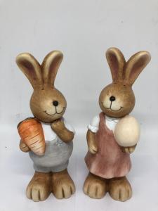 China Polyresin Rabbit Figurine Home Resin Garden Decor Handmade Craft on sale