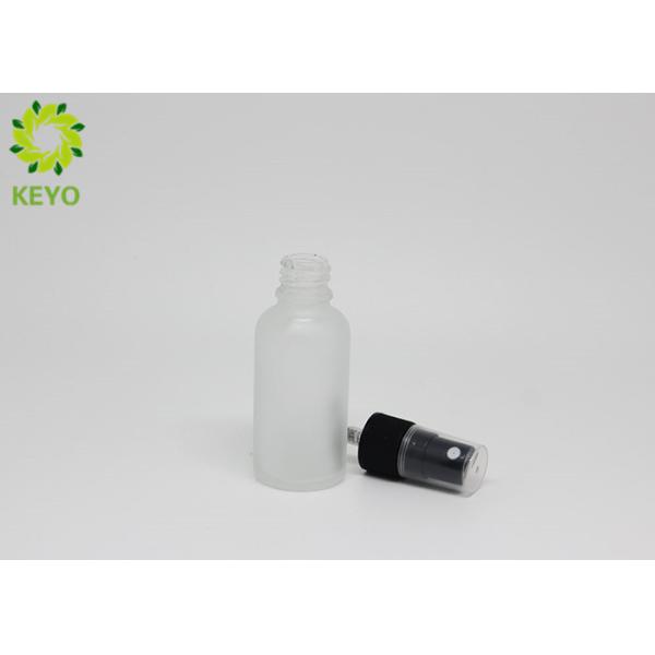 Cylindrical Frosted Glass Face Mist Bottle 30ml 1 OZ With Plastic Sprayer