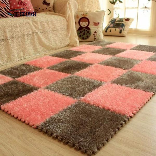 12"X12" Door Carpet Mats Puzzle Interlocking EVA Material Soft Microfiber Fabric Coated