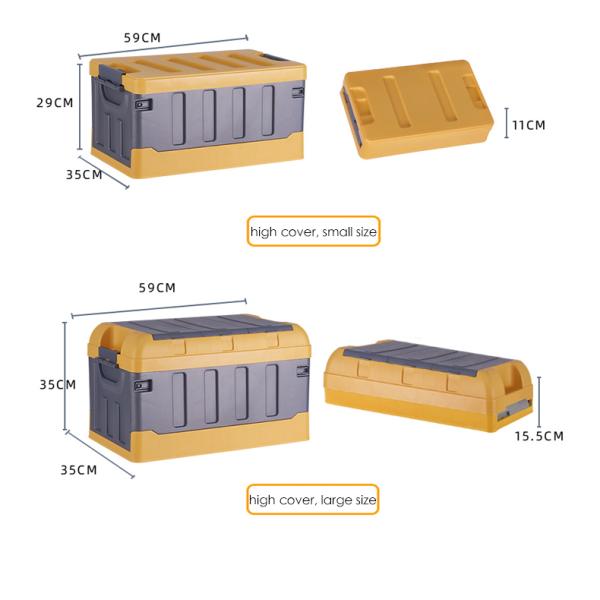 Polypropylene Collapsible Plastic Storage Boxes 40 Liter Picnic Cargo Organizer