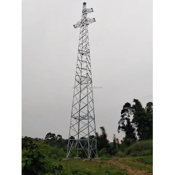 Galvanized High Tension 400kv Electric Transmission Line Steel Tower