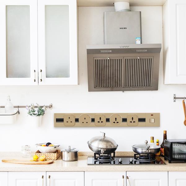 Black/grey/silver power Electric Track Power Socket with Universal Replaceable Module