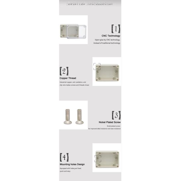 IP65 electronic ABS plastic junction box 83*58*33mm transparent junction box