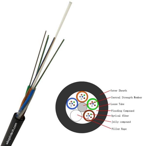 All Dielectric Loose Tube FRP 12 Core Fiber Optic Cable GYFTY with Aramid Yarn PE/LSZH Outer Sheath
