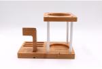 Multi Function Bamboo Wood Cellphone Stand , Tablet / Watch / Amazon Echo