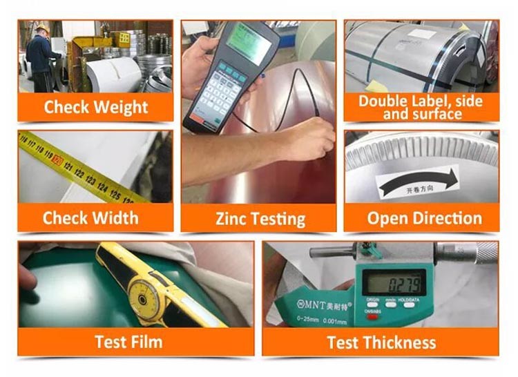 Z120-Z180 Painted Sheet Metal Coils RAL Color Strong Corrosion Resistance