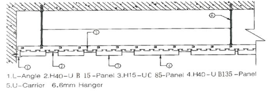 Decorative Hook - on Aluminium Strip Ceiling Rectangle For hotel residential ceiling