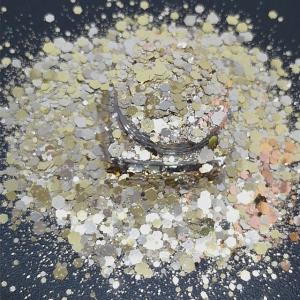 White Chunky Glitter Powder Nail Art 1kg Bag Package Mixes White Color Glitter
