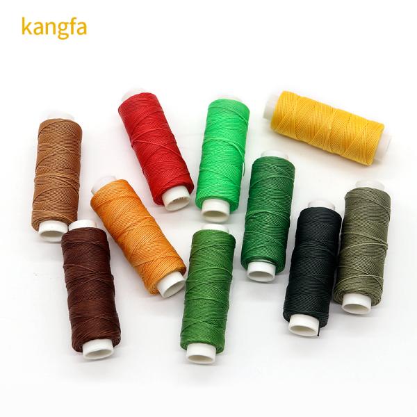 100% Polyester Leather Round Waxed Thread for Hand-sewn Leather Articles 0.45mm 85 Colors