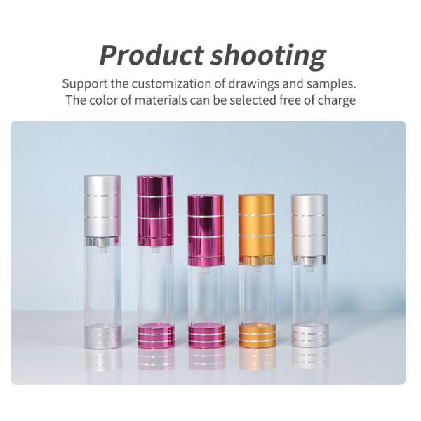 Collar Material PP 15ml 30ml 50ml Luxury Design AS Material Round Shape Lotion Serum Cream Refillable Airless Bottle