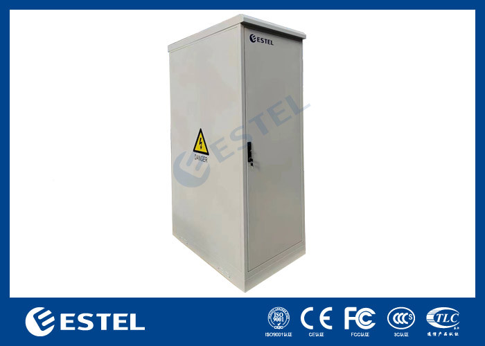 Dual Doors 42U Galvanized Steel Outdoor Telecom Cabinet Intregrated With 2000W