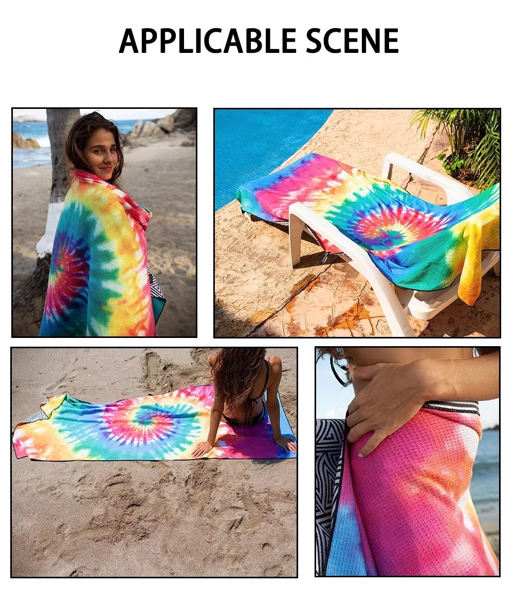 Custom Printing and Packaging Quick Drying Swim Pool Towel Colorful Printed Beach Towel